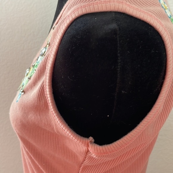 Y2K Vintage Sequins Ribbed Tank 0073 - Picture 6 of 11